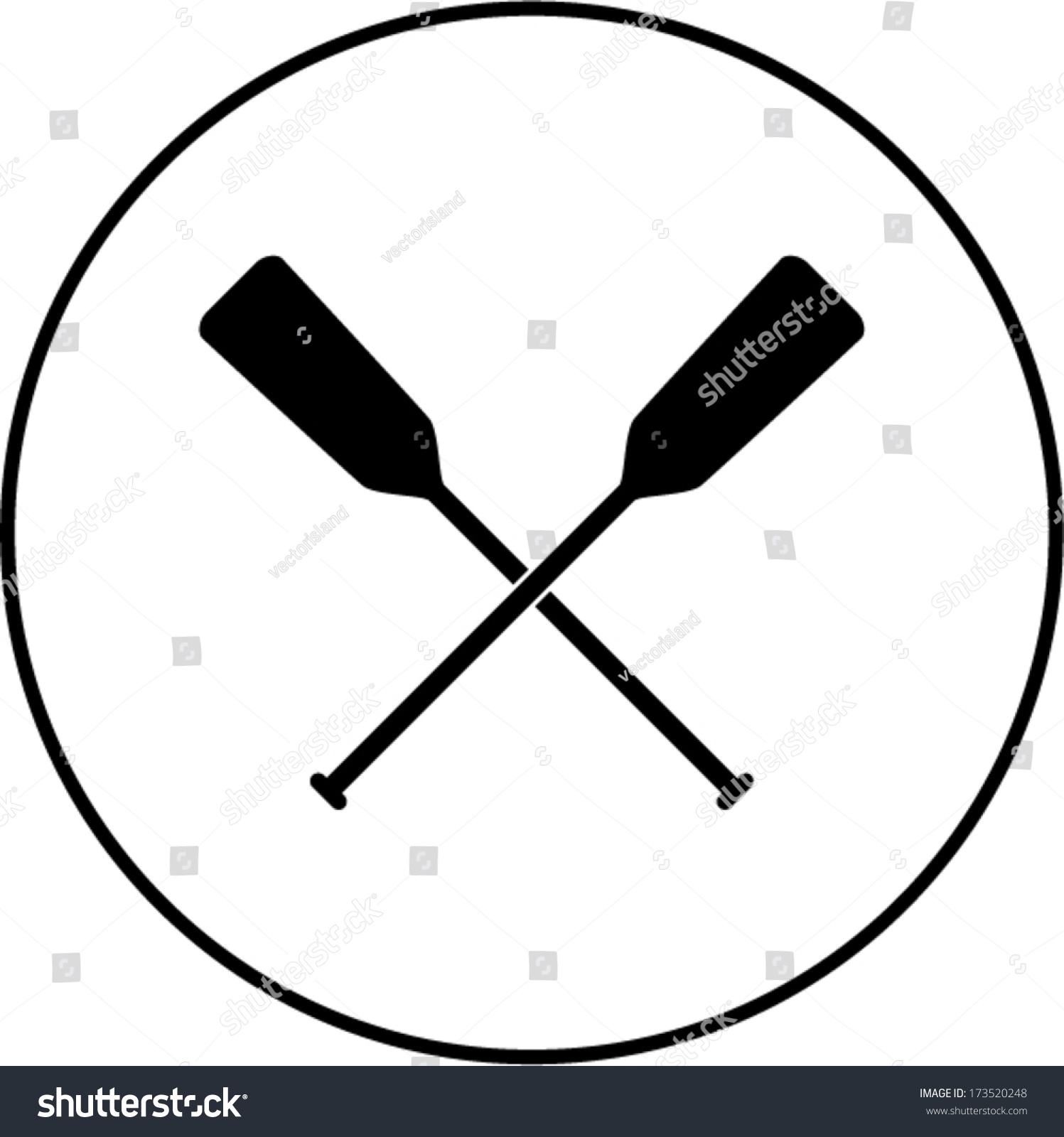 Crossed Canoe Paddles Symbol Stock Vector Illustration 173520248 ...