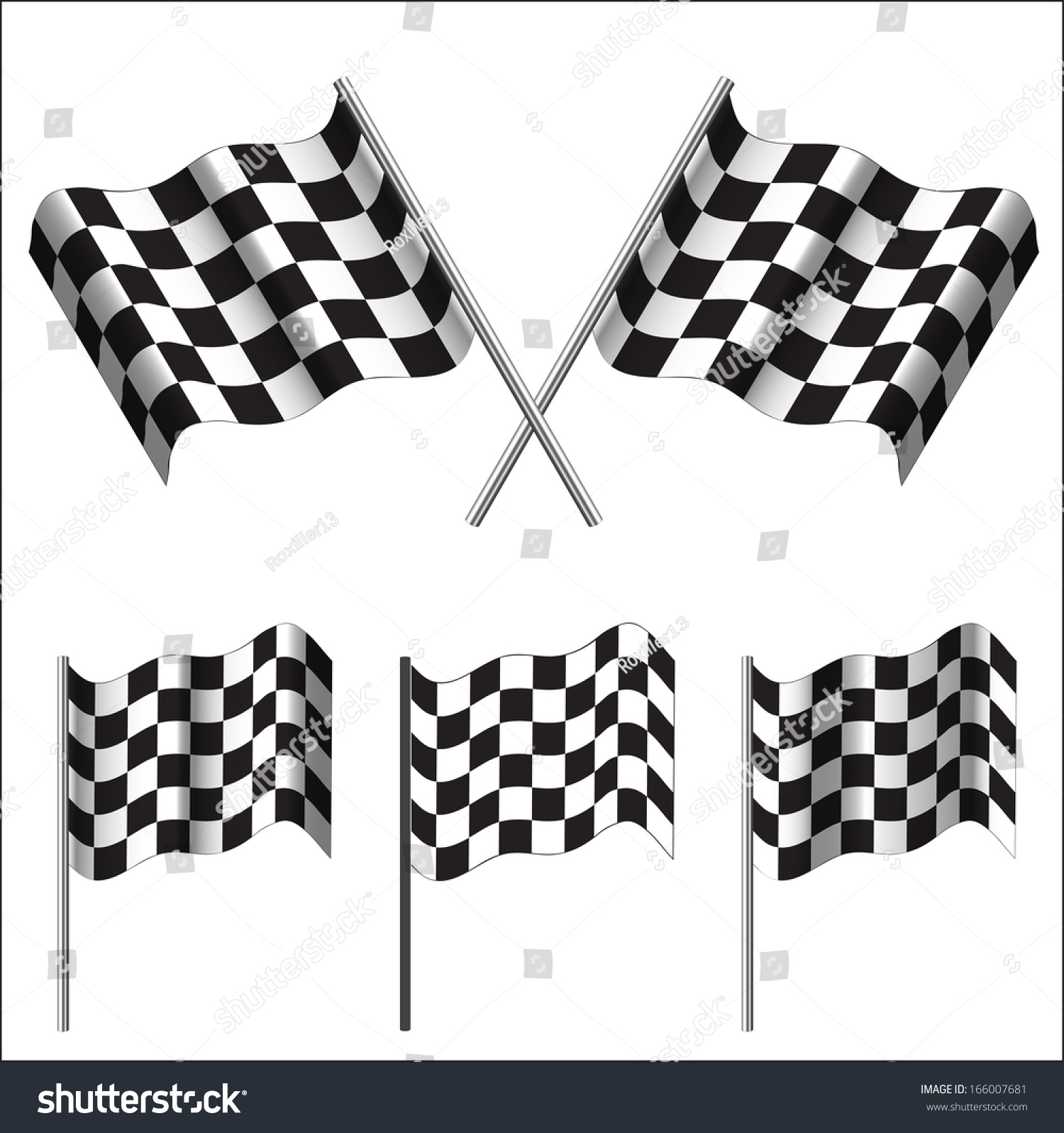 Crossed Checkered Flags (Racing Flags). Vector Illustration ...