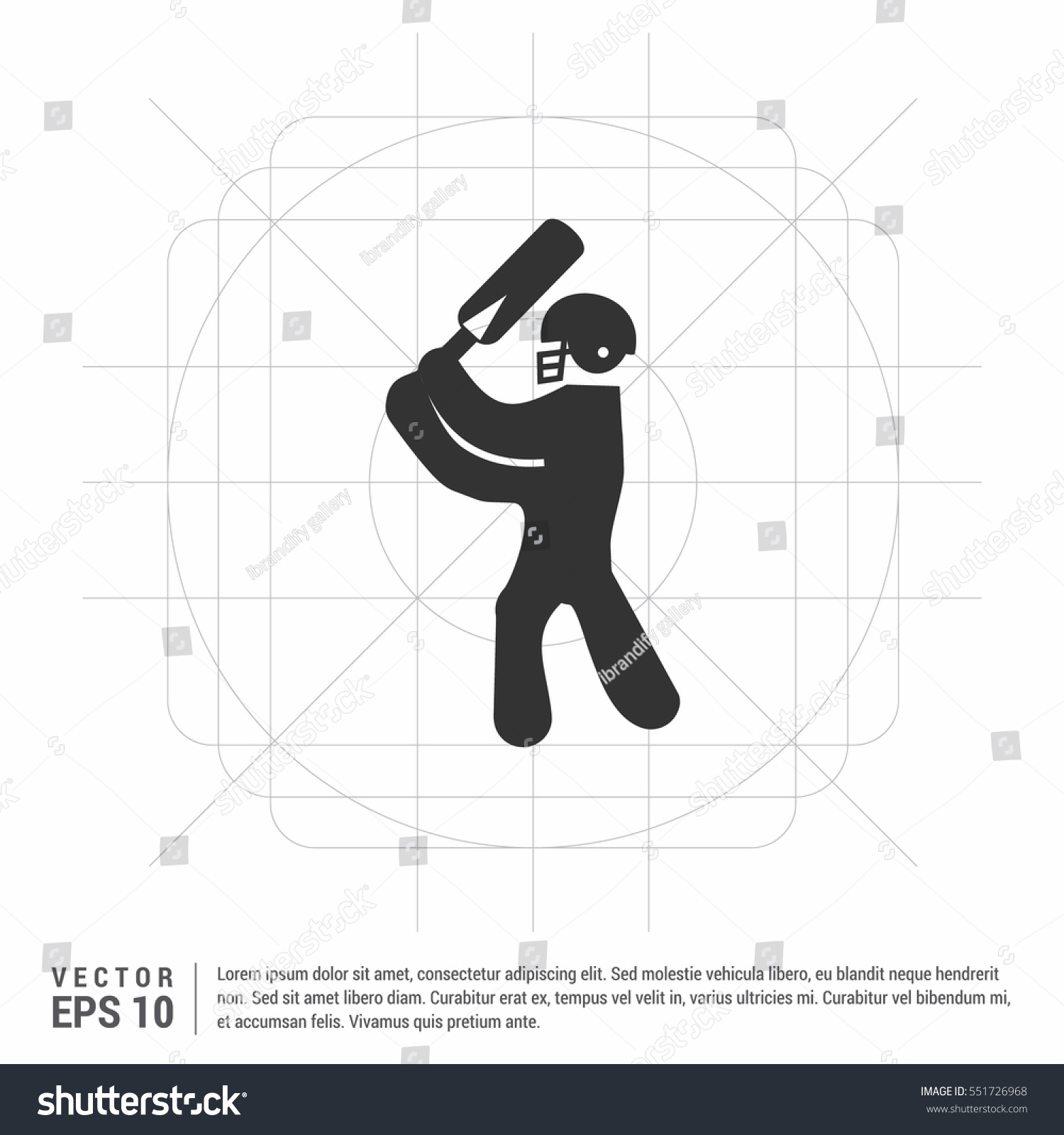 Crossed Cricket Bats Ball Stock Vector Royalty Free 551726968 Shutterstock