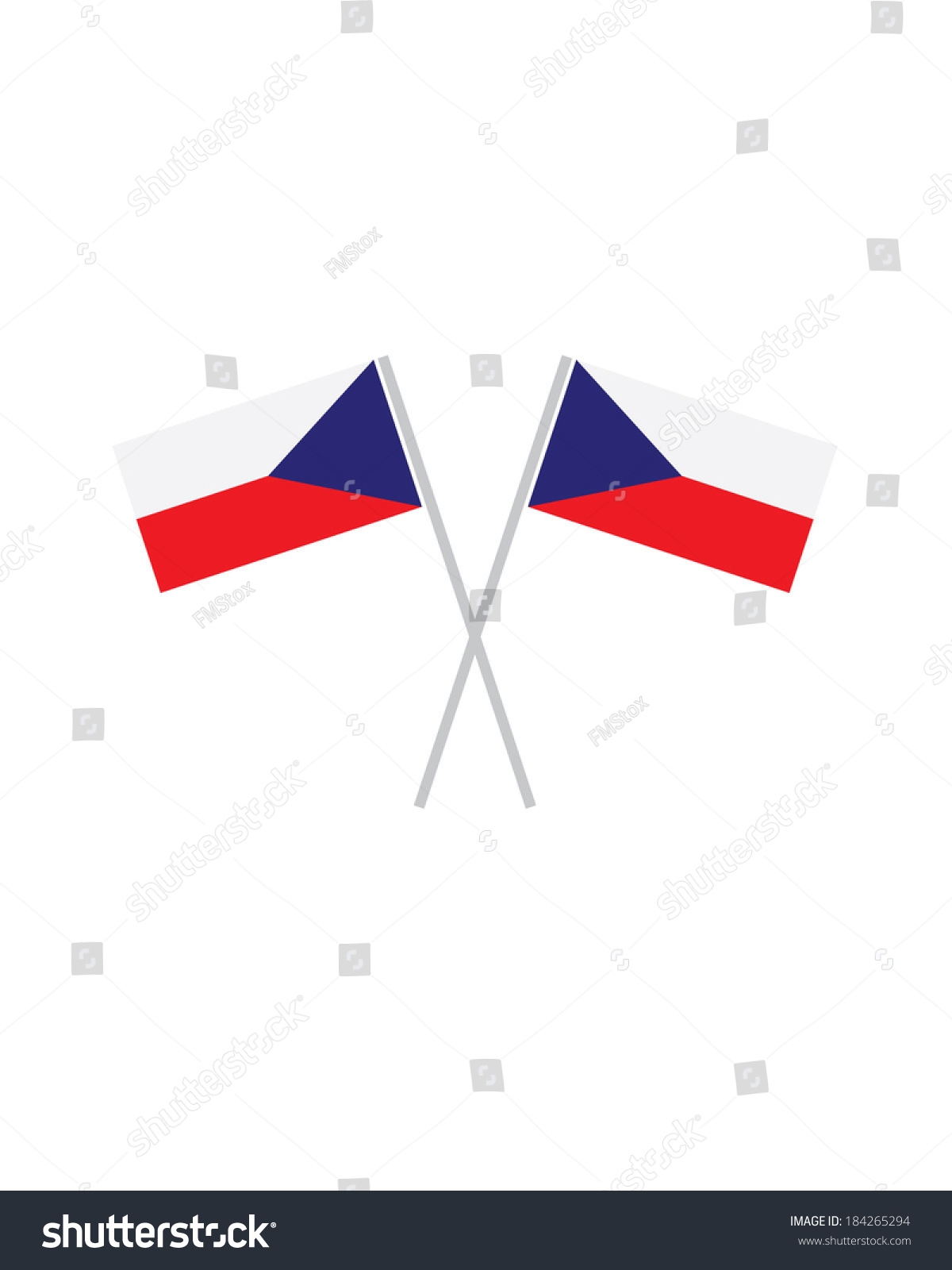 Crossed Czech Flags Vector Stock Vector (Royalty Free) 184265294 ...