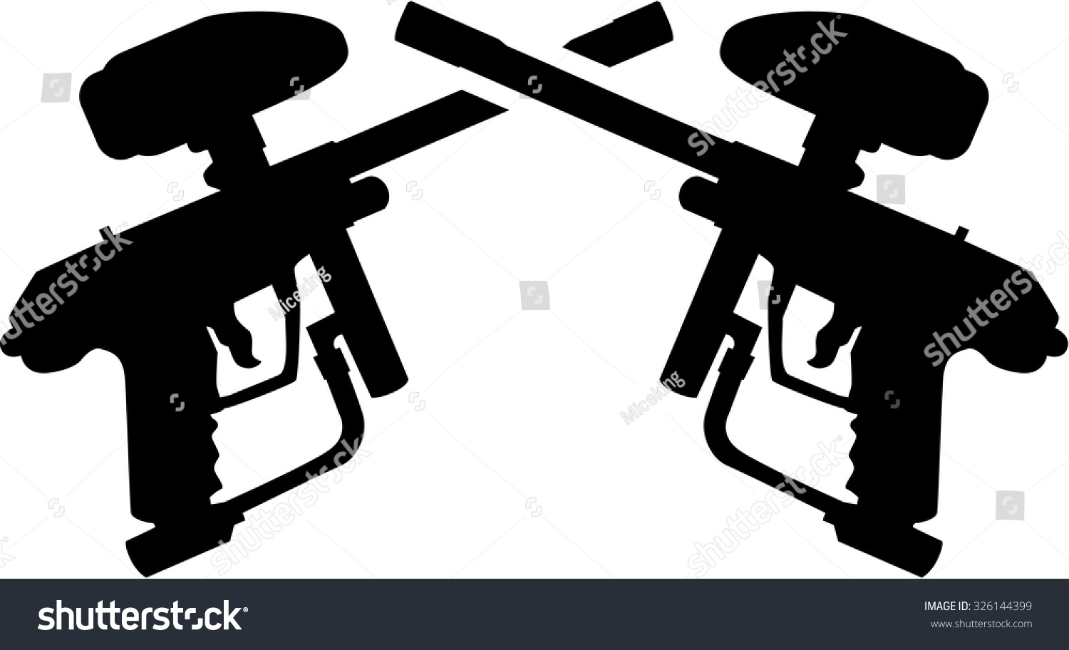 Crossed Paintball Guns Stock Vector 326144399 - Shutterstock