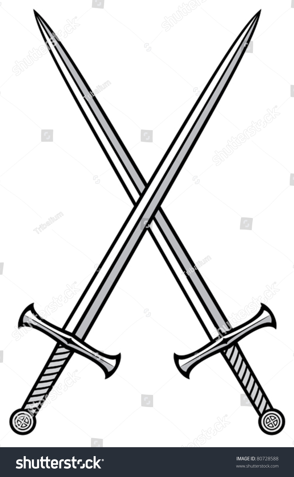 Crossed Swords Stock Vector Royalty Free 80728588 Shutterstock