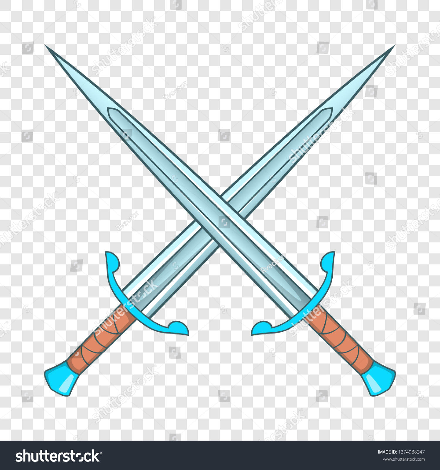 Crossed Swords Icon Cartoon Illustration Crossed Stock Vector (Royalty ...