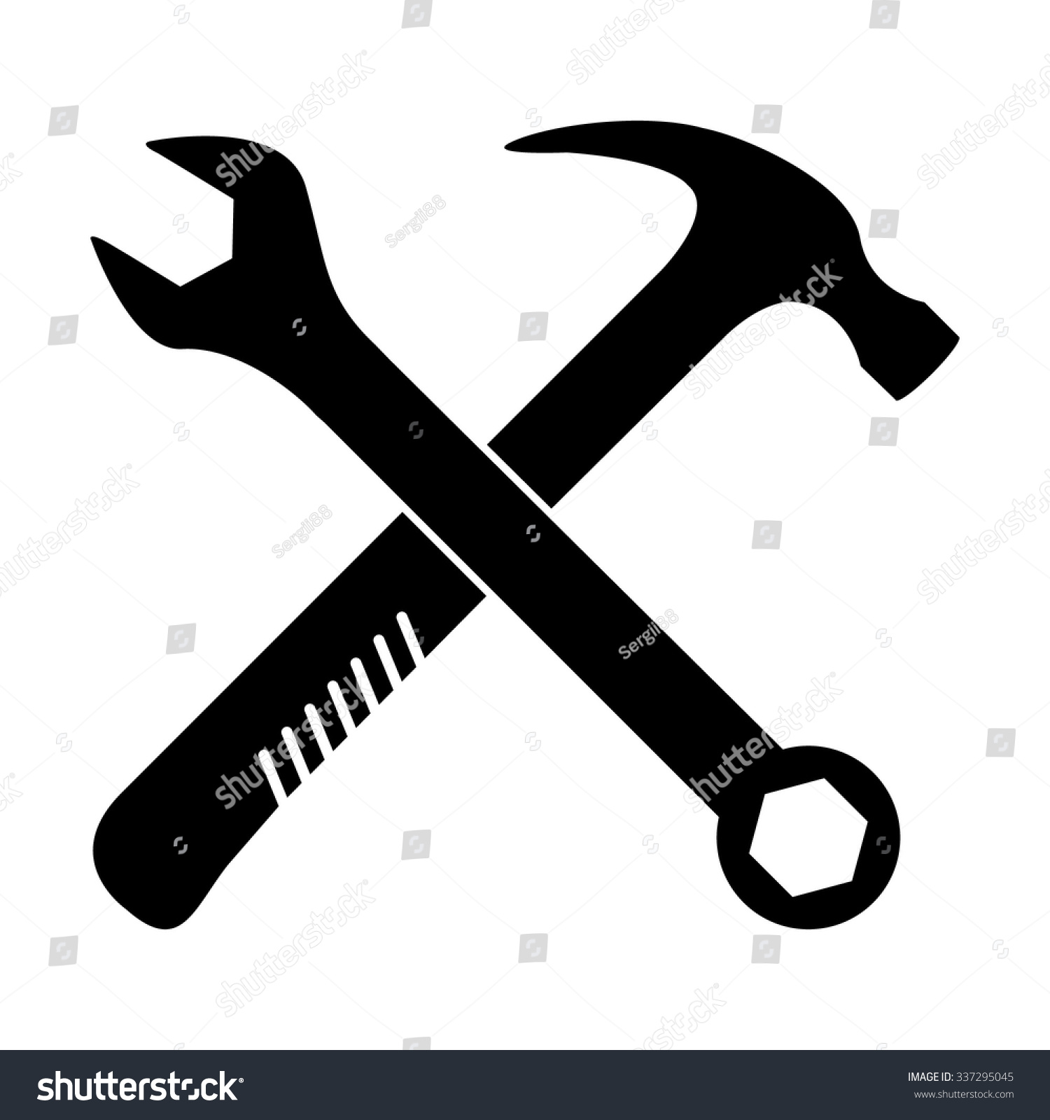 Crossed Wrench And Hammer Vector Icon 337295045 Shutterstock