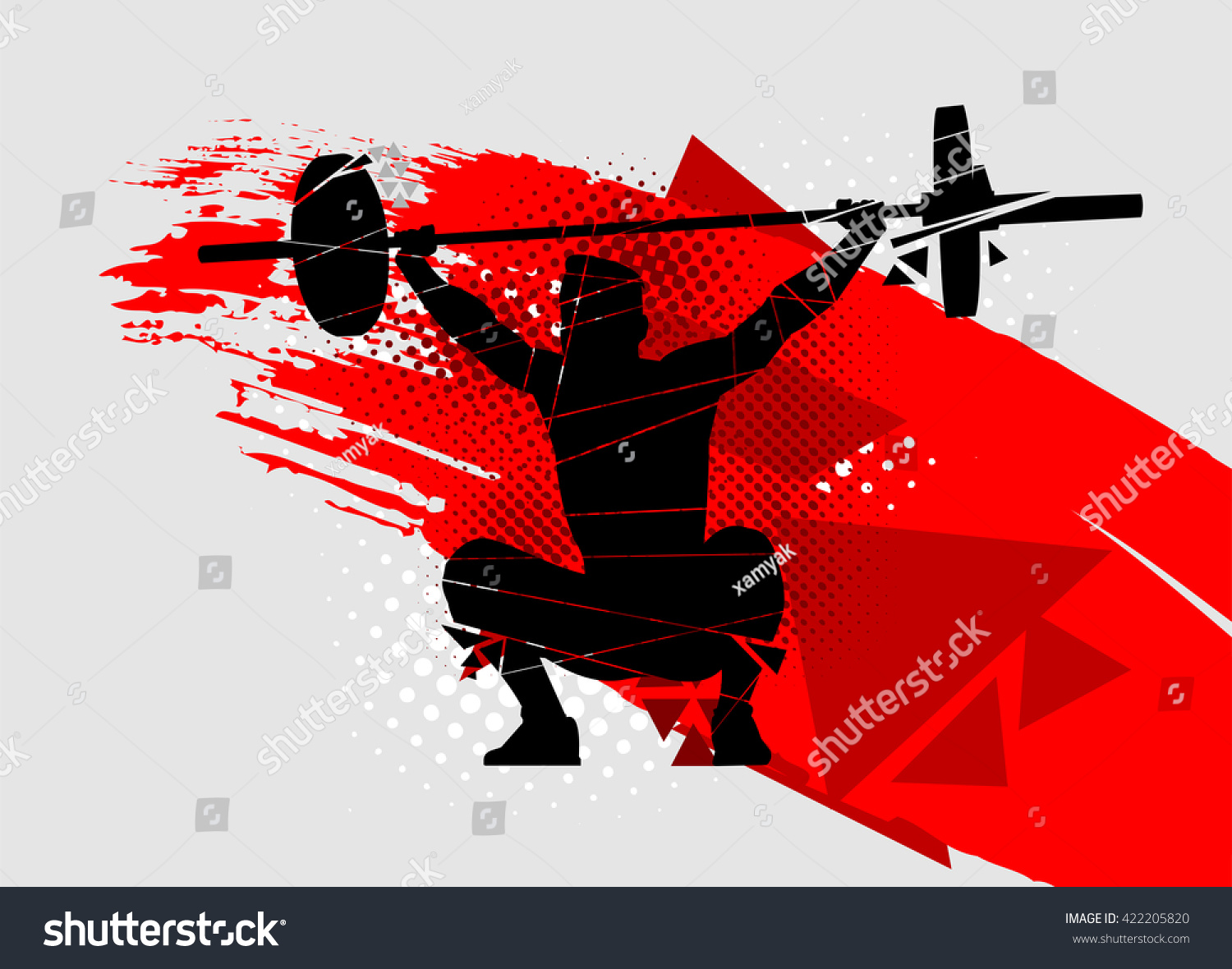SVG of crossfit vector silhouette of weightlifter with a barbell svg