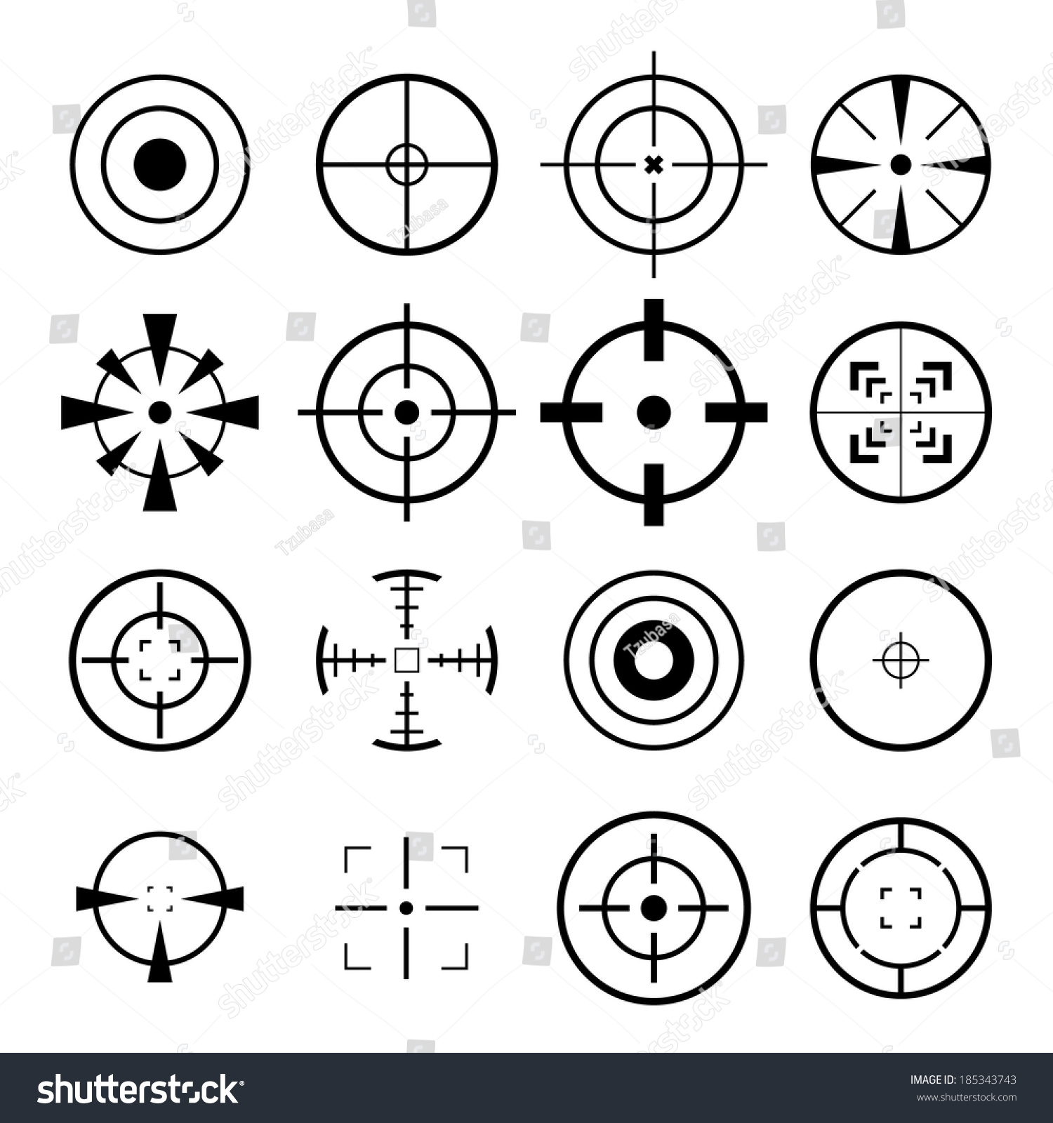 Crosshair Icon Stock Vector 185343743 : Shutterstock