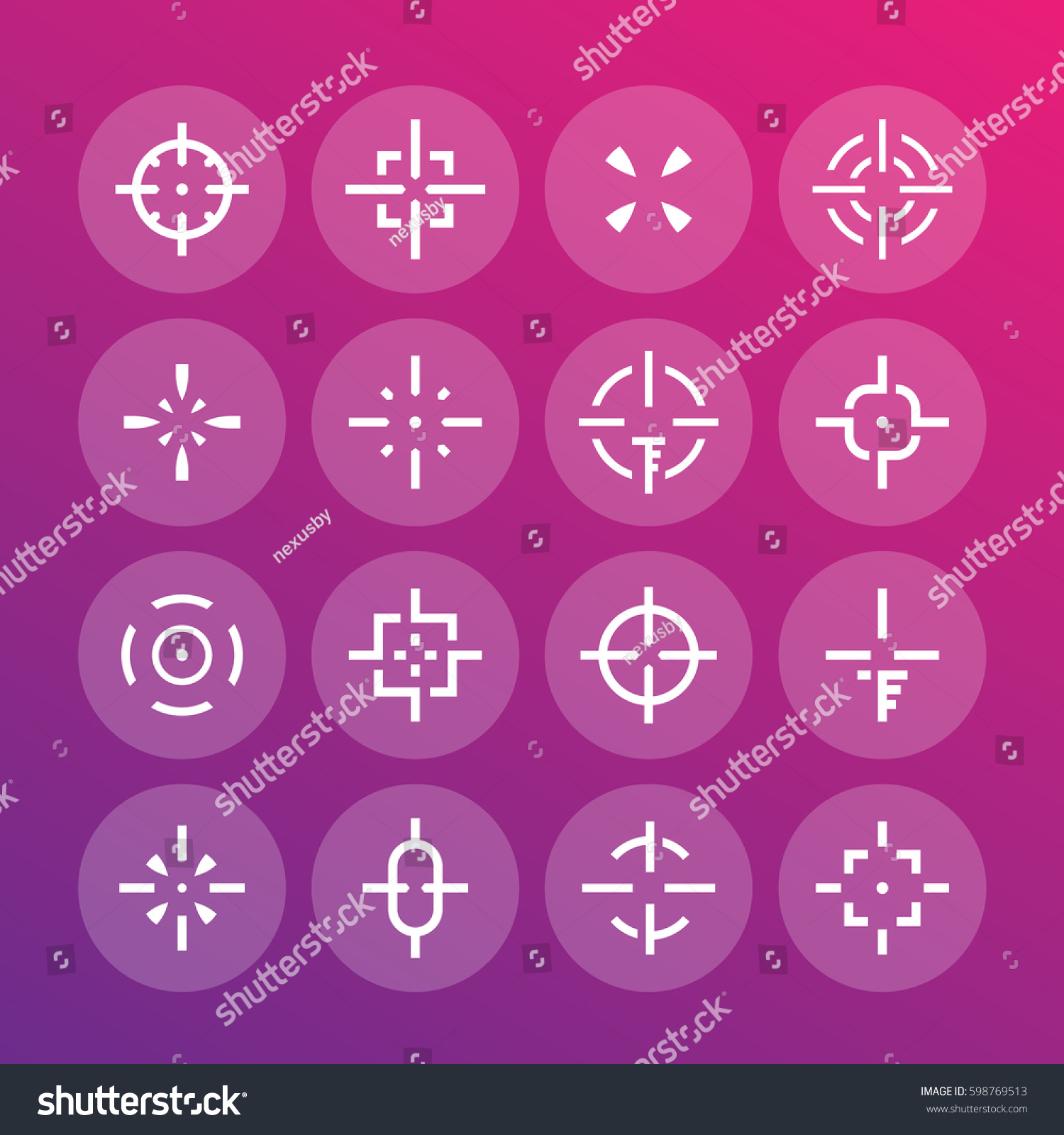 Crosshairs Set Vector Elements Interfaces Game Stock Vector (Royalty