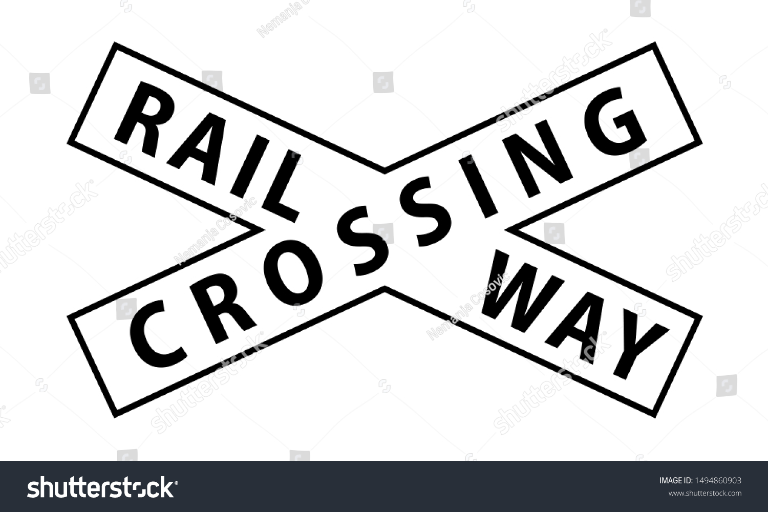 Crossing Railroad Sign Vector Illustration Stock Vector (Royalty Free ...