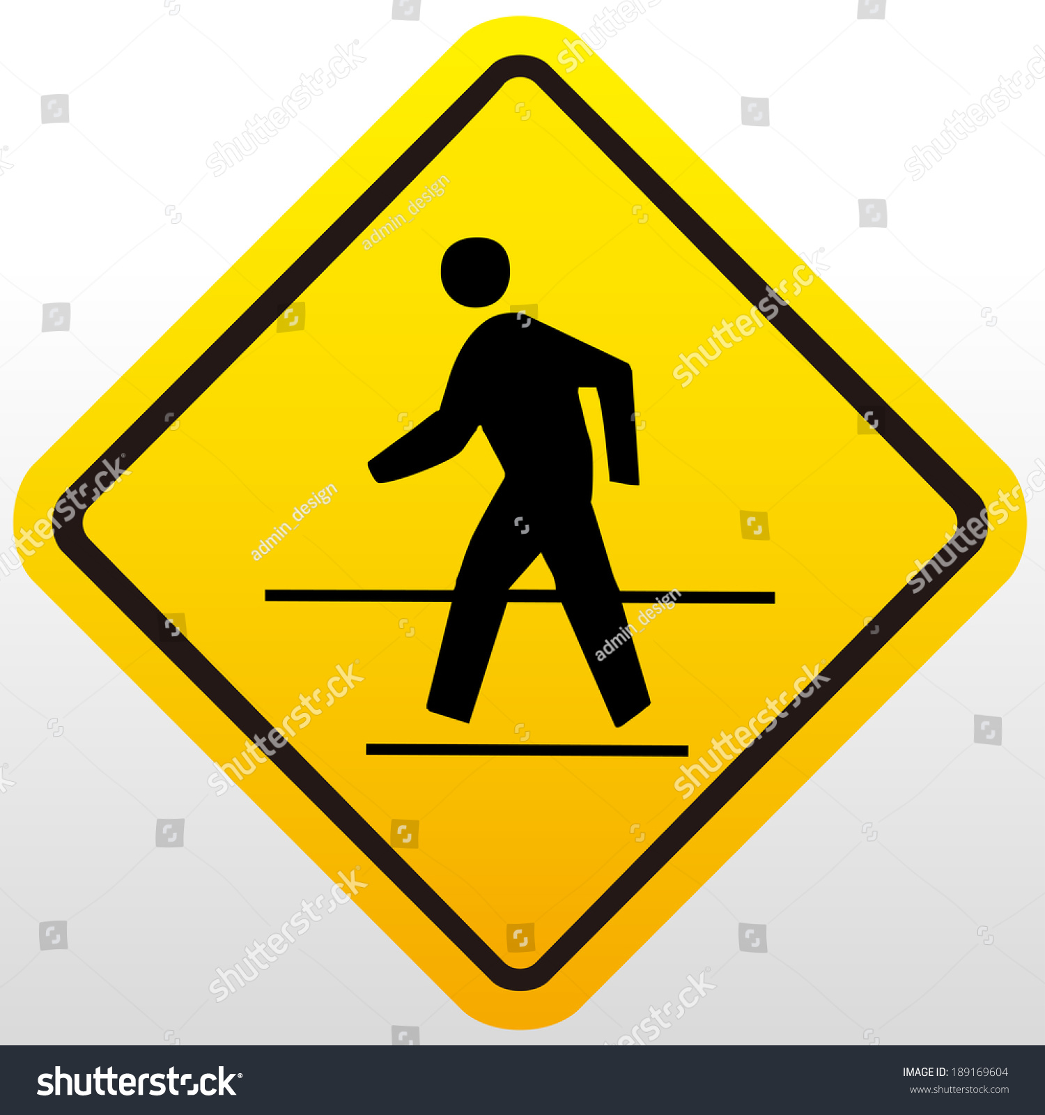 Crossing Sign Stock Vector Illustration 189169604 : Shutterstock