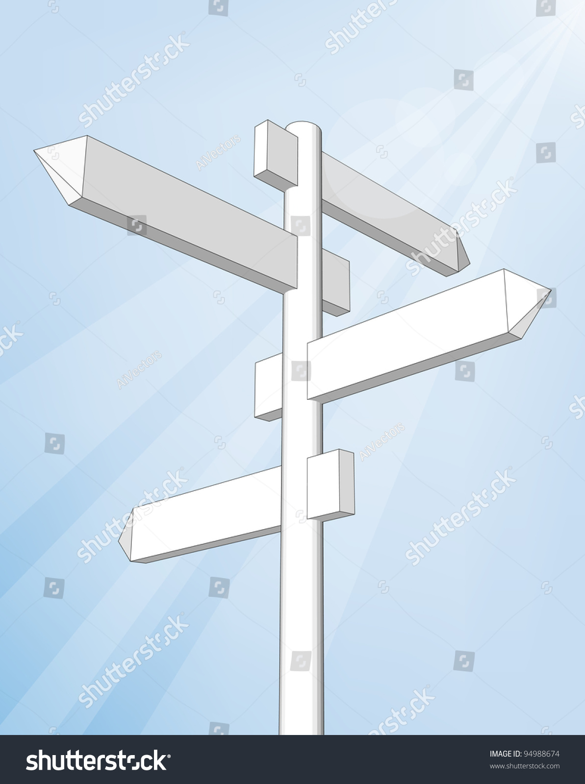 Crossroad Sign Stock Vector (Royalty Free) 94988674