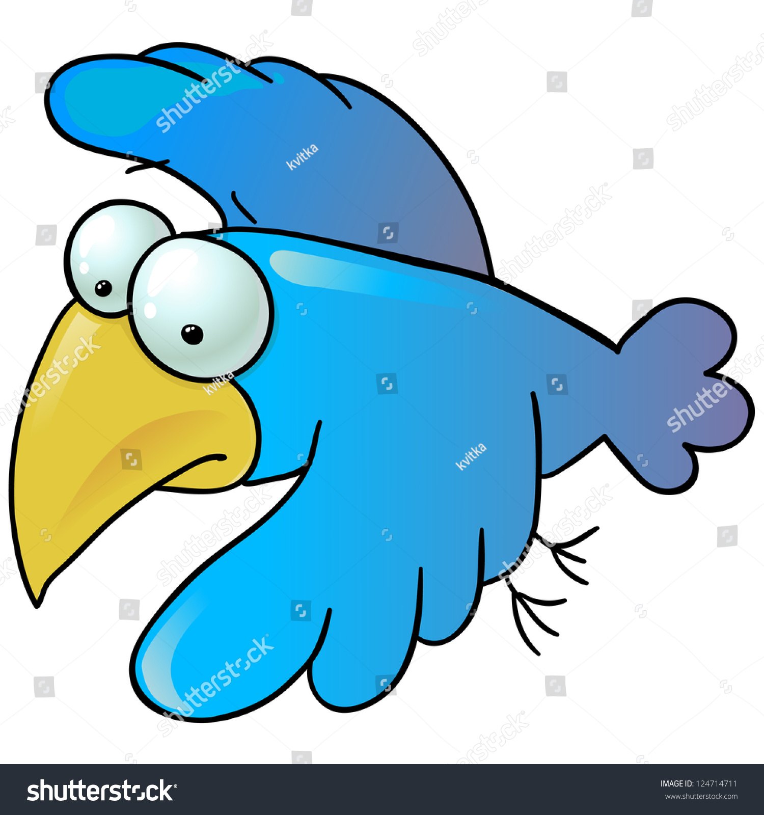 Crow Flying Cartoon Outline Coloring Stock Vector 124714711 - Shutterstock