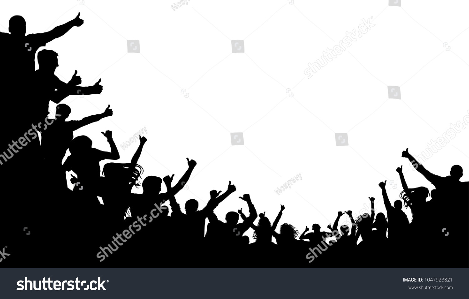 Crowd People Shows Index Finger Thumb Stock Vector (Royalty Free ...