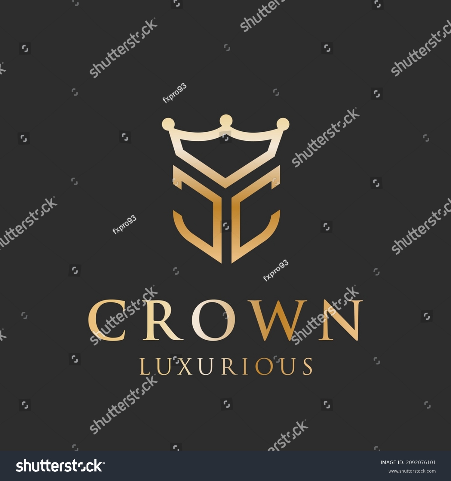 Crown Cc Team Logo Primum Templet Stock Vector (Royalty Free) 2092076101