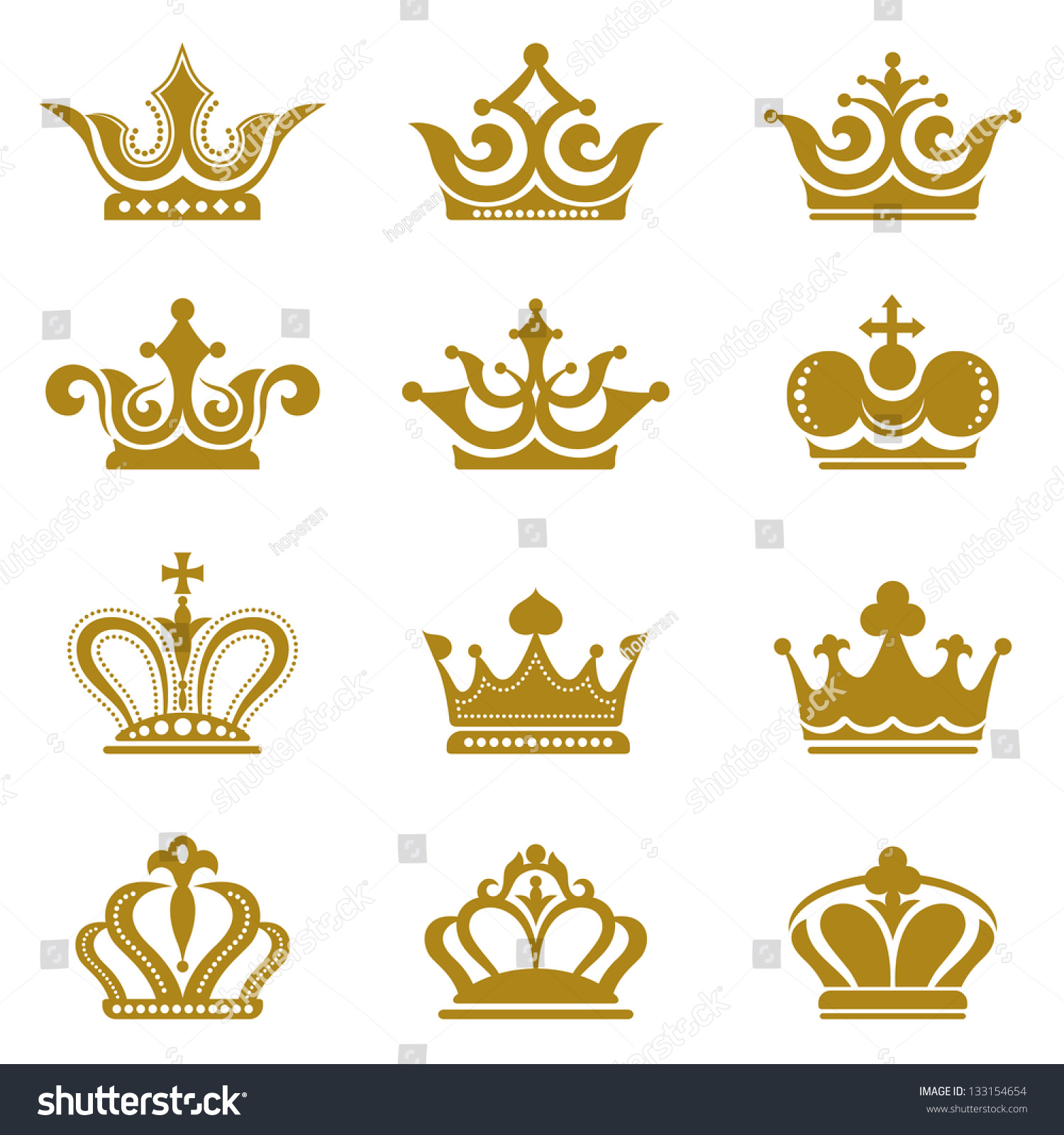 Crown Collection Stock Vector 133154654 : Shutterstock