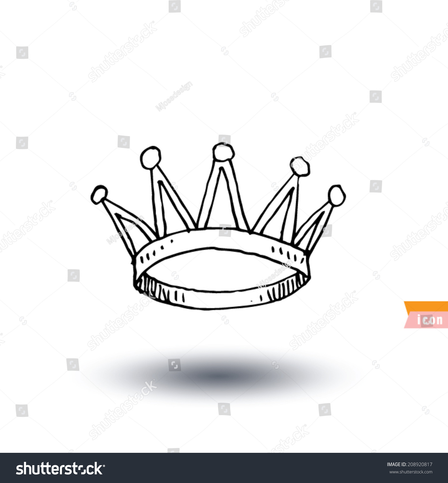 Crown Hand Drawn Vector Stock Vector (Royalty Free) 208920817
