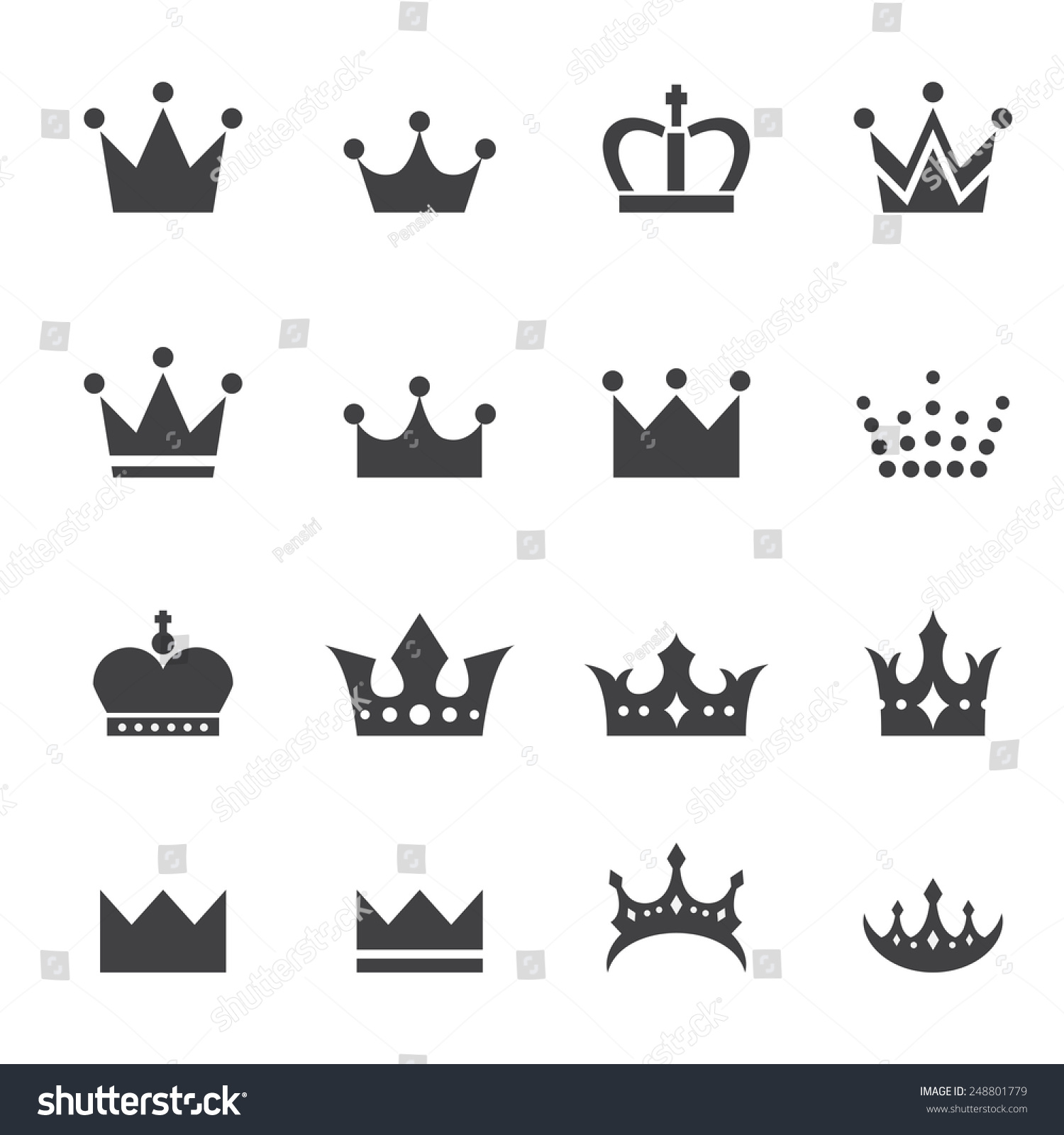 Crown Icon Stock Vector 248801779 - Shutterstock