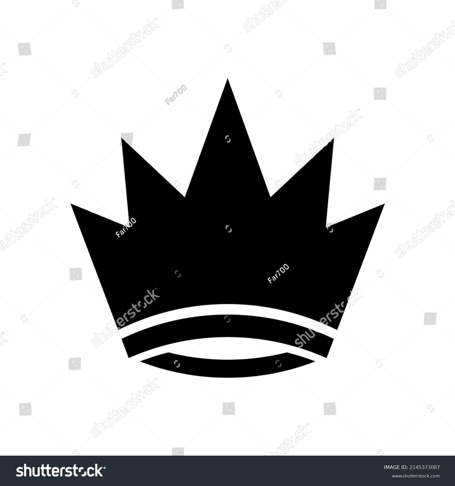 Crown Icon Black Silhouette Front Side Stock Vector (Royalty Free ...