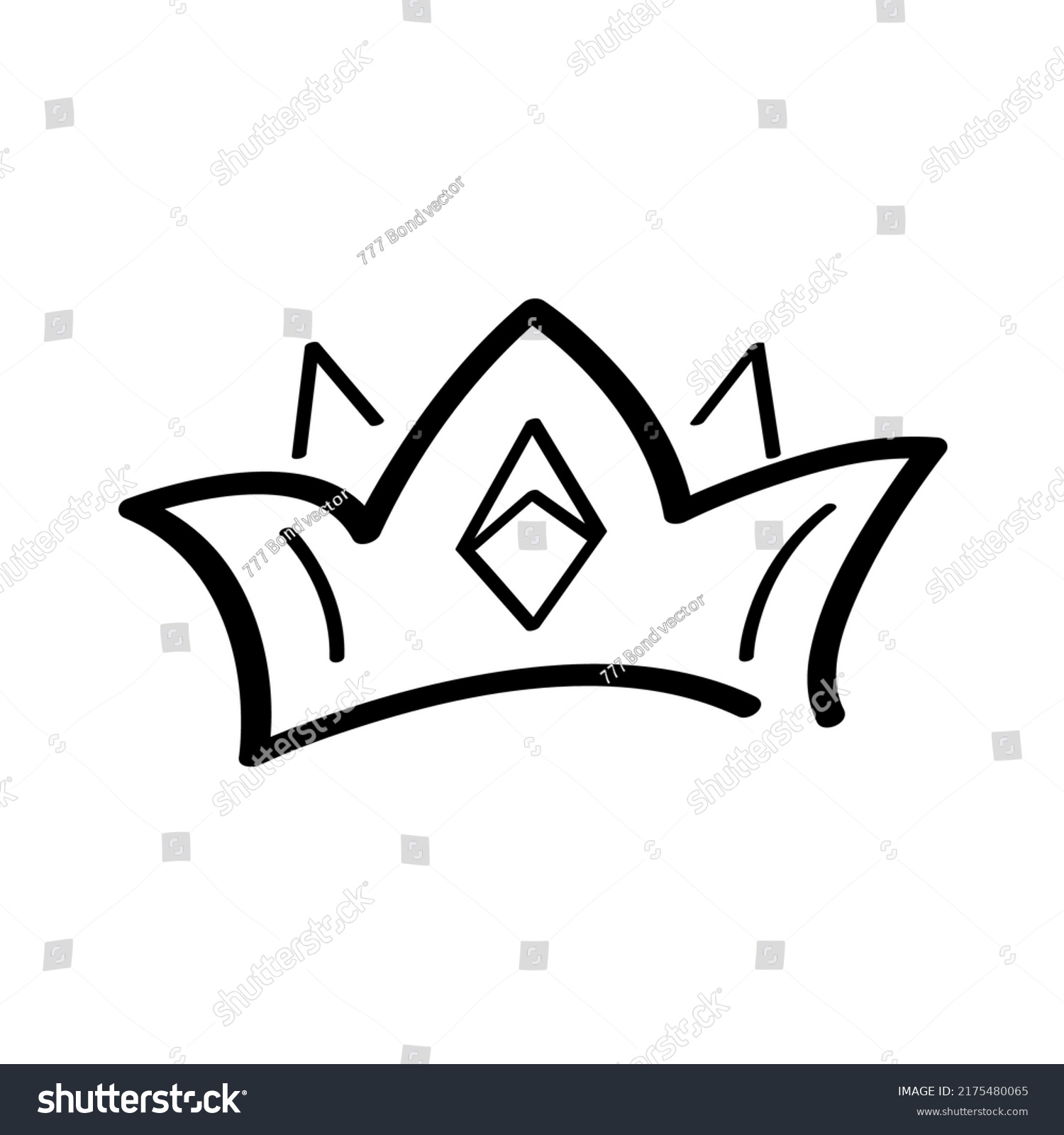 Crown Icon Vector Doodle Style Outlines Stock Vector (Royalty Free ...