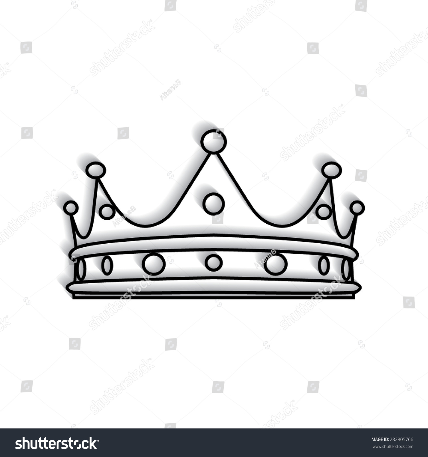 Crown Icon Shadow Stock Vector (Royalty Free) 282805766