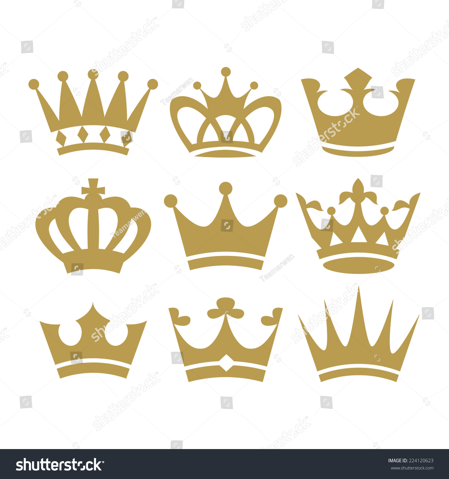 Crown Icons Stock Vector Illustration 224120623 : Shutterstock