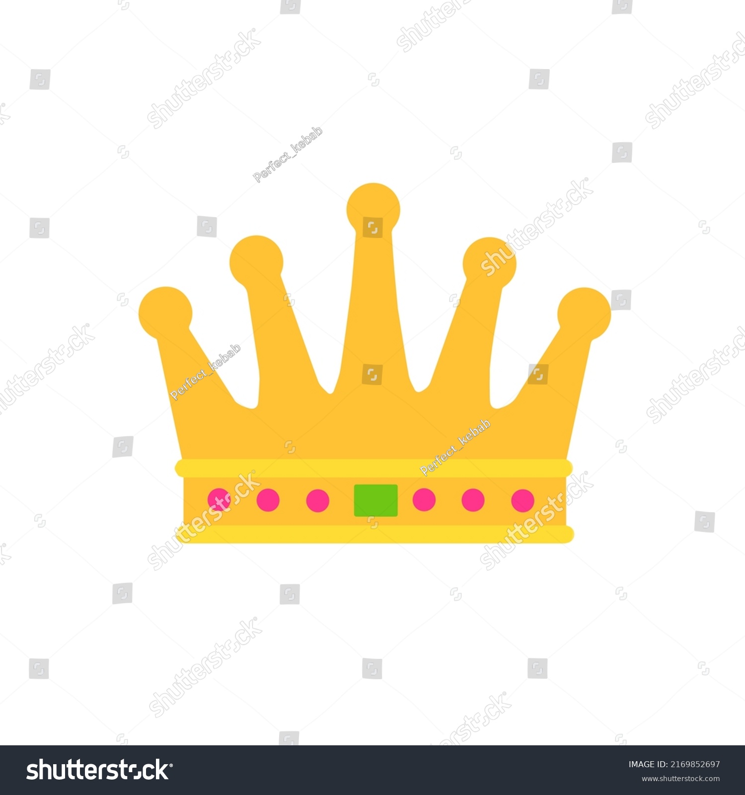 Crown King Icon Queen Golden Tiara Stock Vector Royalty Free 2169852697 Shutterstock