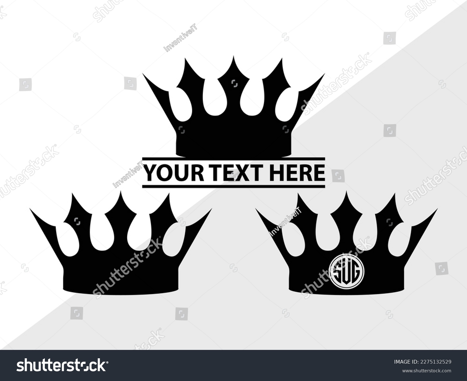 SVG of Crown SVG Monogram Vector Illustration Silhouette svg