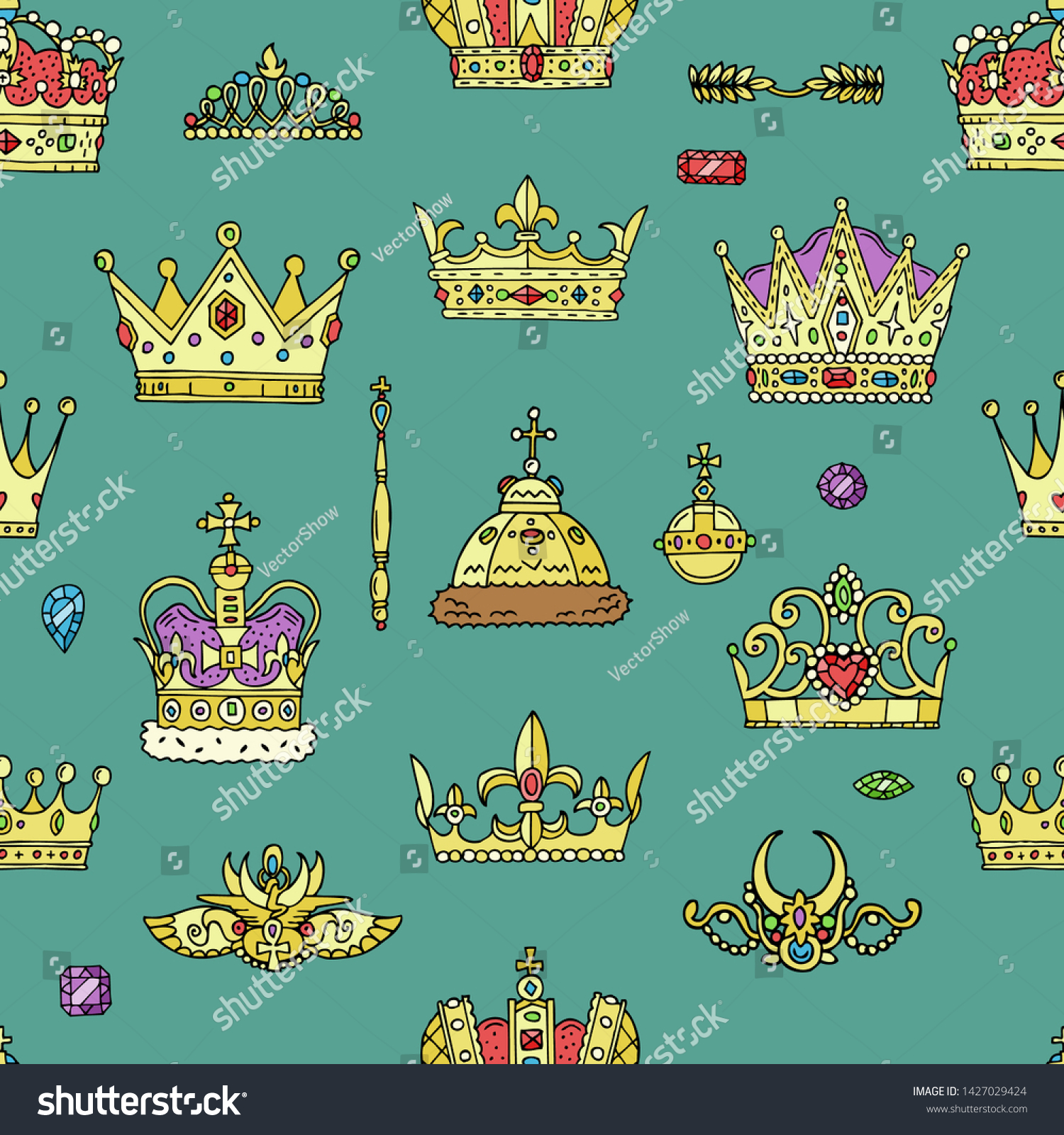 Crown Vector Golden Royal Jewelry Symbol Stock Vector Royalty Free