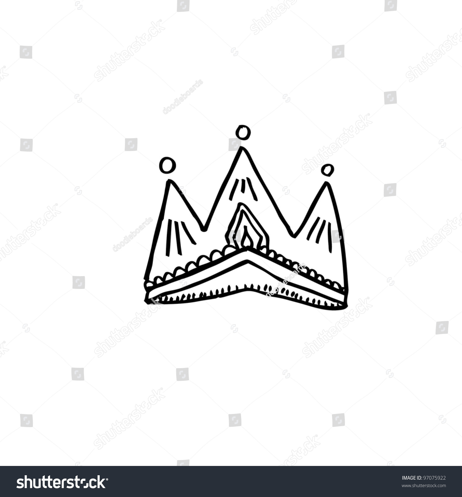 Crown Vector Illustration Doodle Hand Drawn Stock Vector 97075922 ...