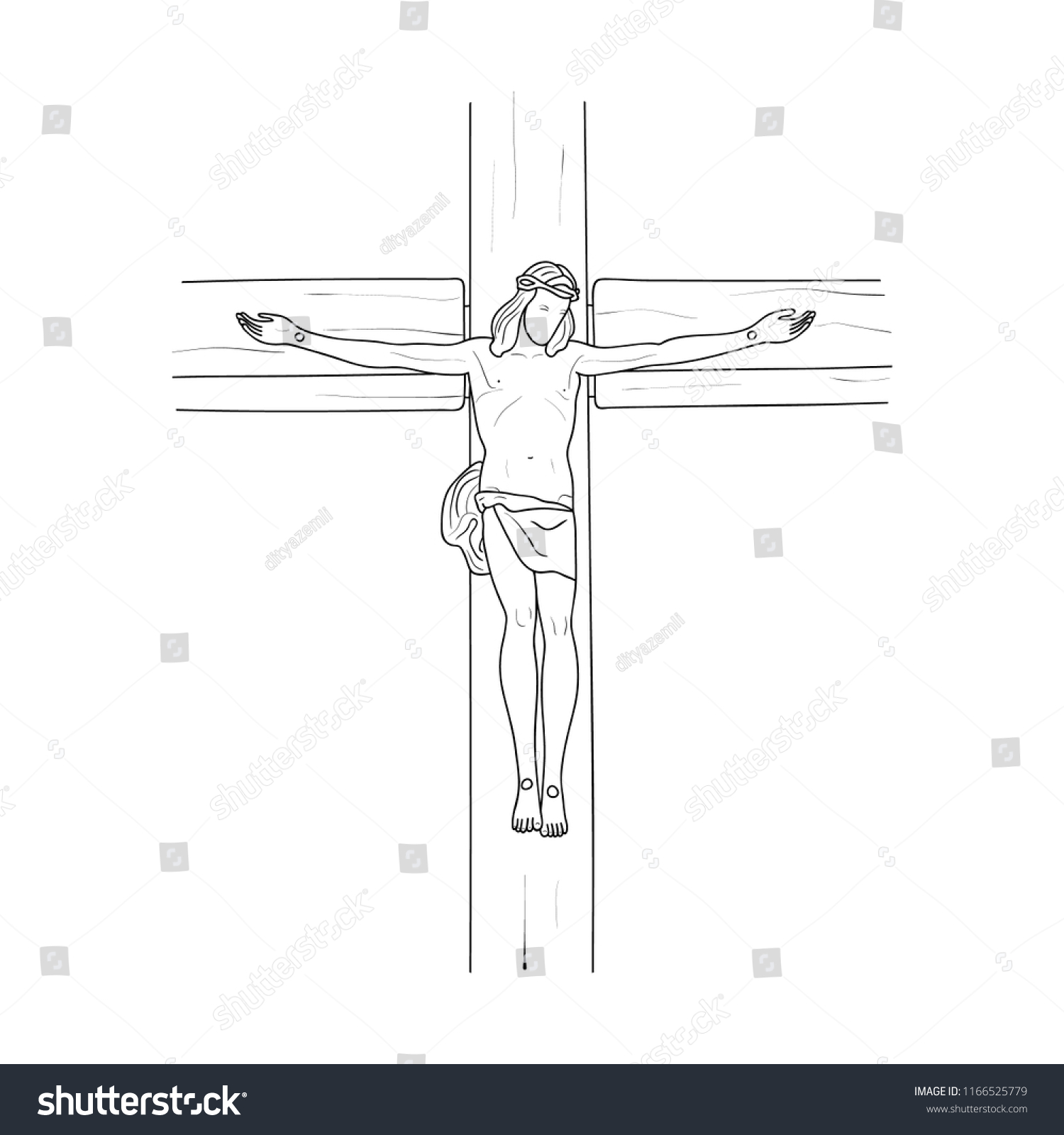 Crucifixion Jesus Vector Stock Vector (Royalty Free) 1166525779