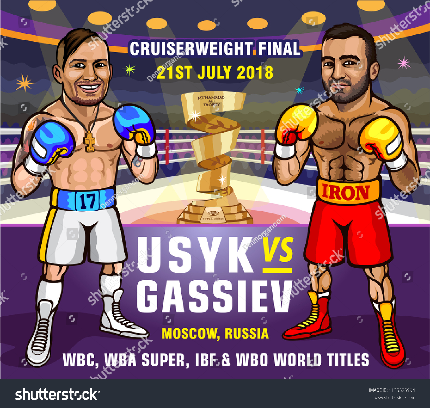 Cruiserweight Final Professional Boxing Contested Stock (Royalty Free) 1135525994