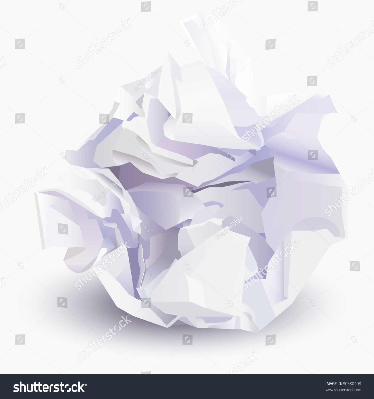 Crumpled Sheet Paper Paper Ball Vector Stock Vector Royalty Free
