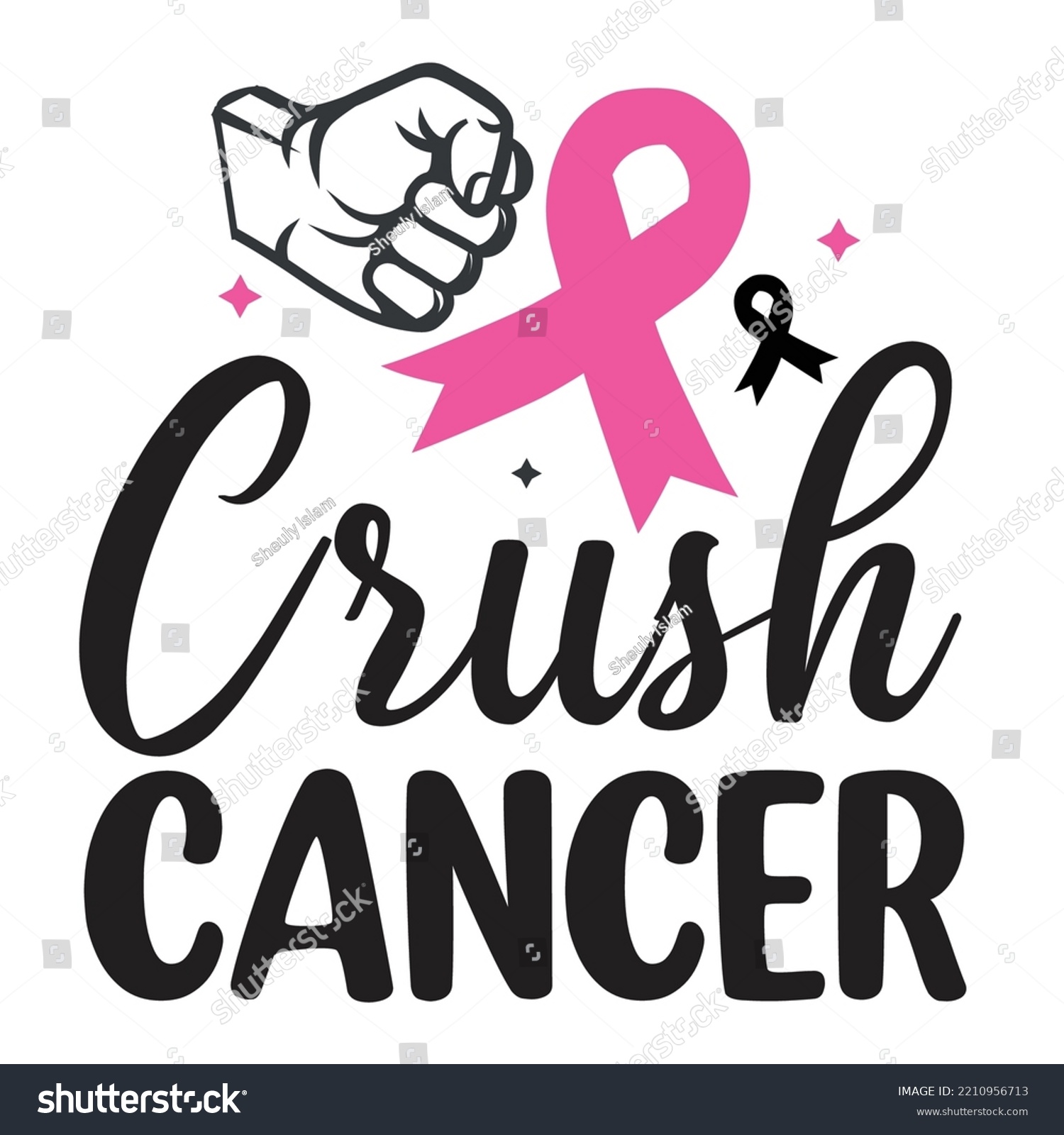 SVG of Crush Cancer - Breast Cancer Svg T-Shirt Design svg