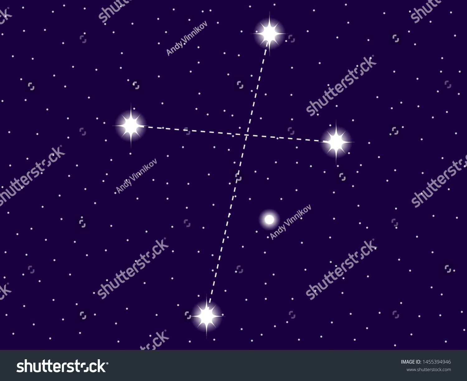 Crux Constellation Starry Night Sky Zodiac Stock Vector Royalty Free