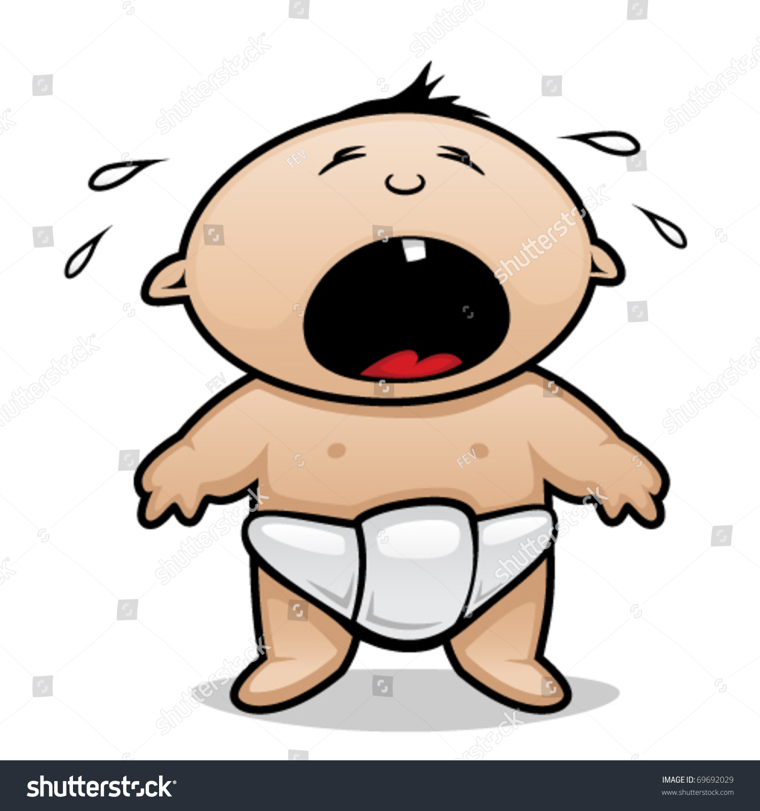 Crying Baby Stock Vector 69692029 - Shutterstock