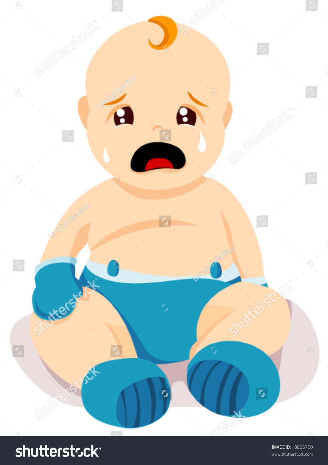 Crying Baby Vector Stock Vector (Royalty Free) 18805750