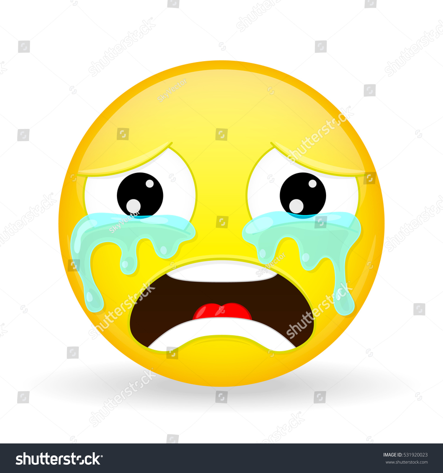 Crying Emoji Emotion Grief Weeping Emoticon Stock Vector Royalty Free