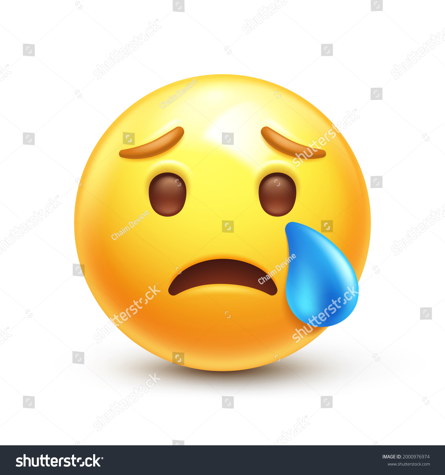 Crying Emoji Sad Emoticon Face Tear Stok Vektör Telifsiz 2000976974 Shutterstock 8900
