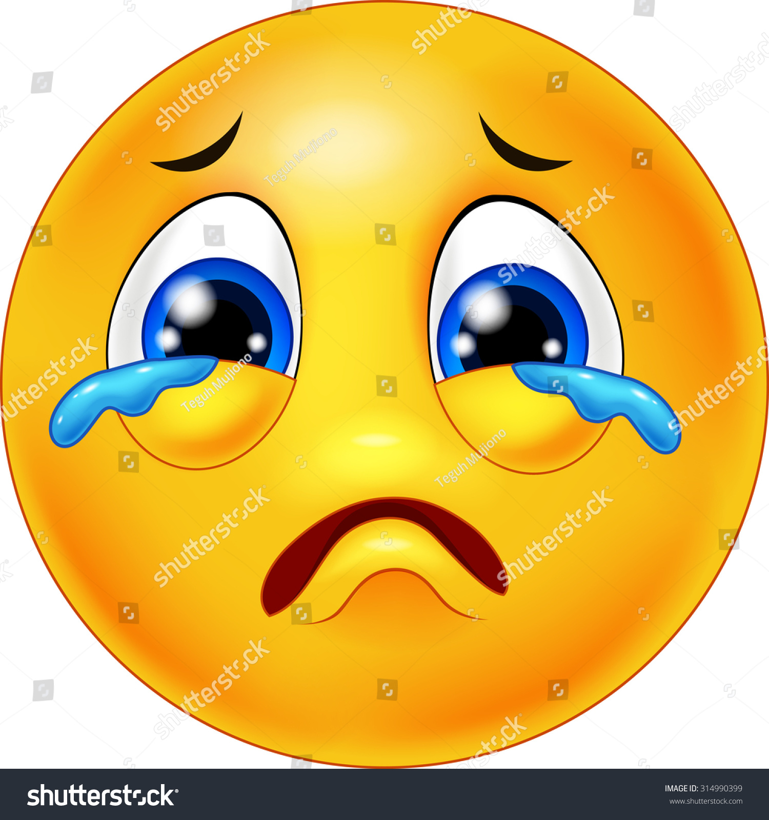 Crying Emoticon Cartoon Stock Vector (Royalty Free) 314990399 ...