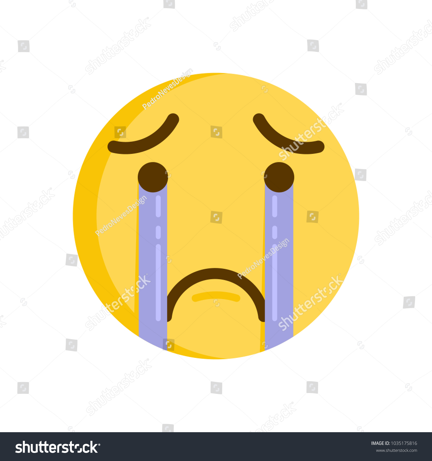 Crying Emoticon Vector Emoji Smiley Icon Stock Vector (Royalty Free ...