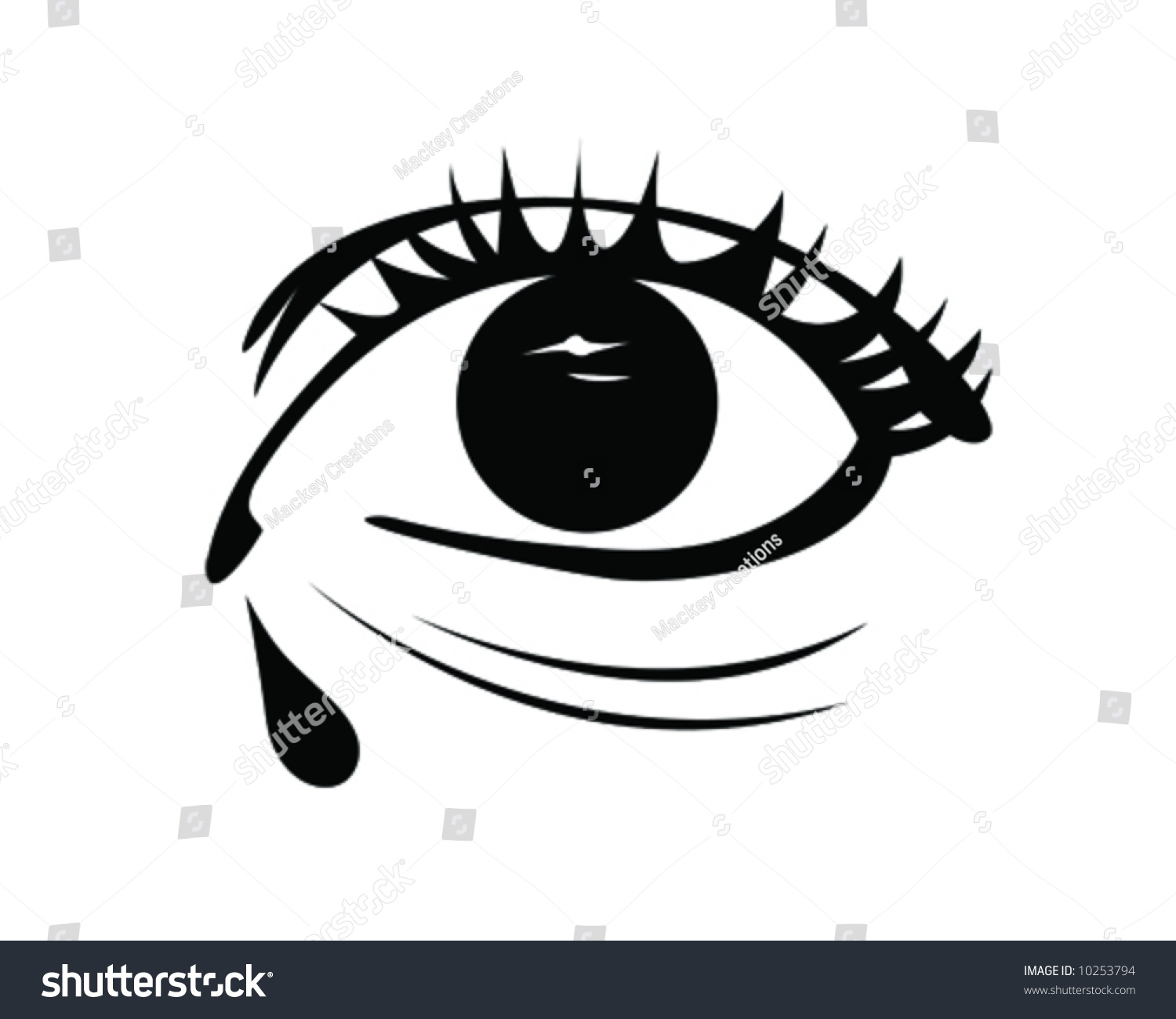 Crying Eye Vector Illustration Stock Vector 10253794 - Shutterstock