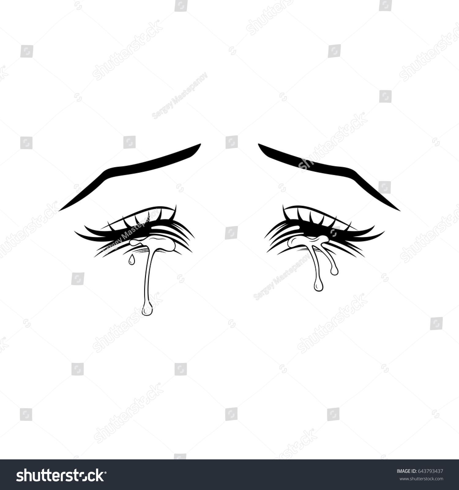 Image Vectorielle De Stock De Pleurer Les Yeux Manga 643793437