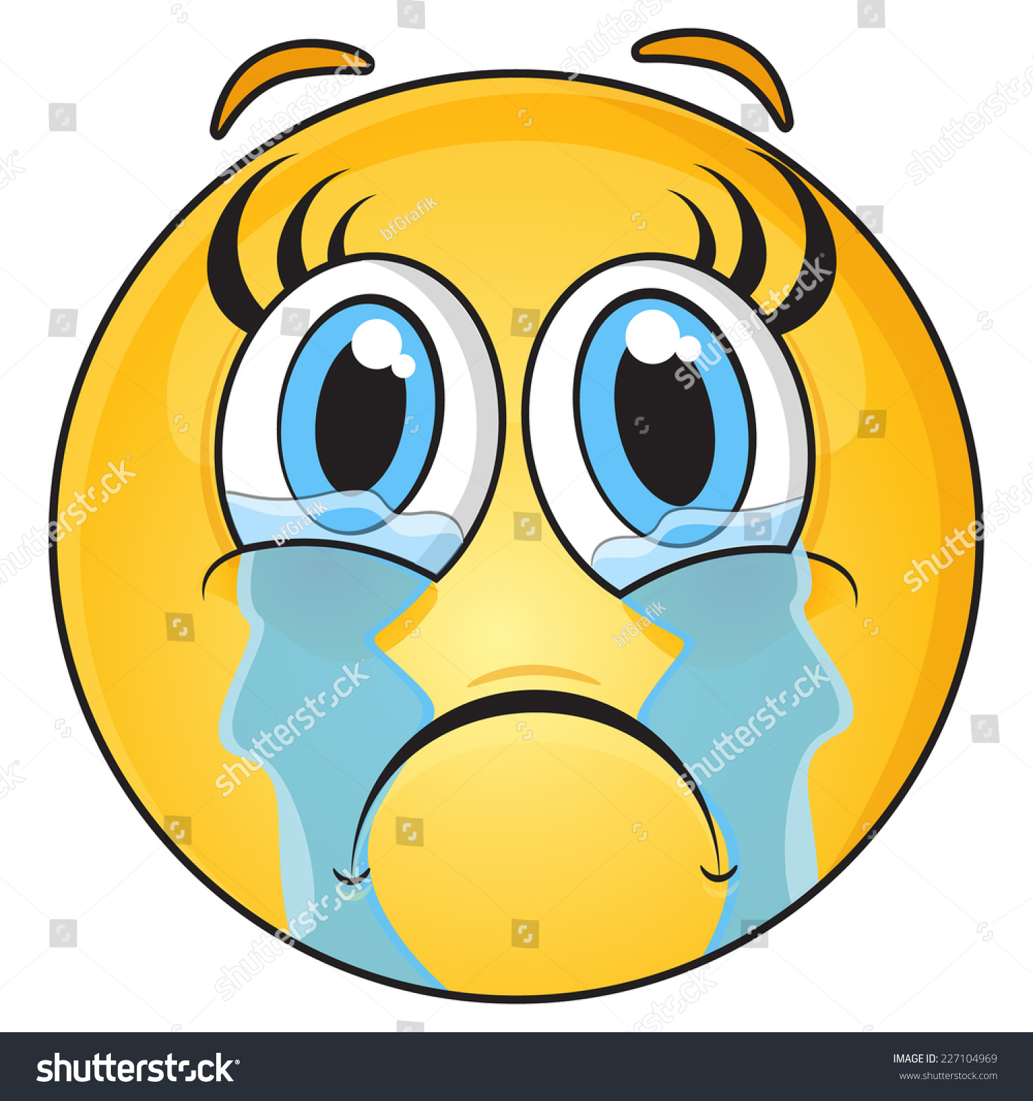 Crying Girl Face Stock Vector 227104969 - Shutterstock