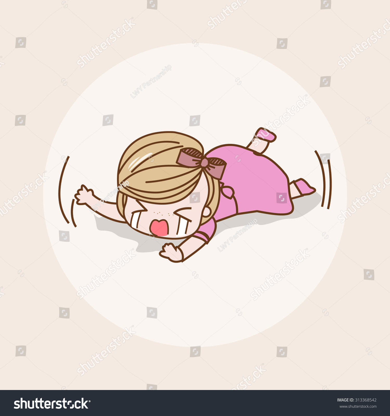Crying Naughty Girl Lady Woman Isolated Stock Vector Royalty Free 