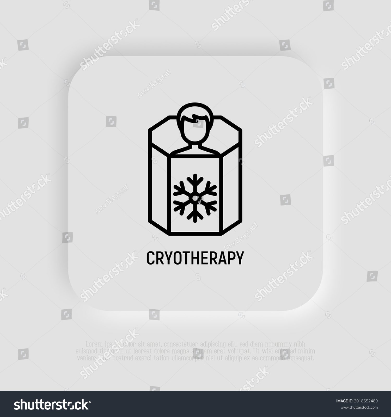 SVG of Cryotherapy thin line icon, man in cryo capsule. Rehabilitation procedure. Modern vector illustration. svg