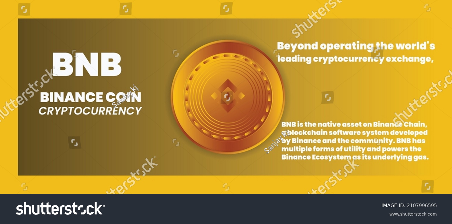 SVG of Crypto banner for web with golden coin logo of binance coin bnb. Cryptocurrency poster with golden coin design concept. crypto currency web banner with logo and text. svg