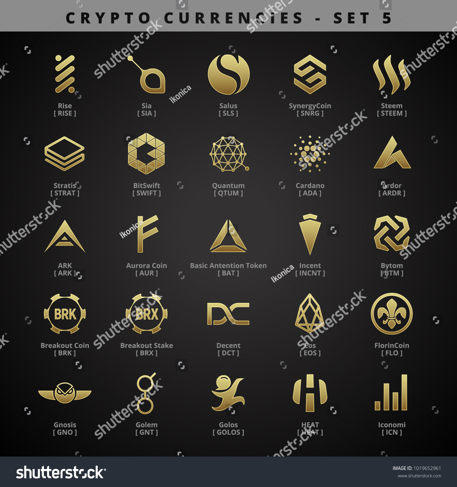 SVG of Cryptocurrencies - SET 5 - Golden Style svg