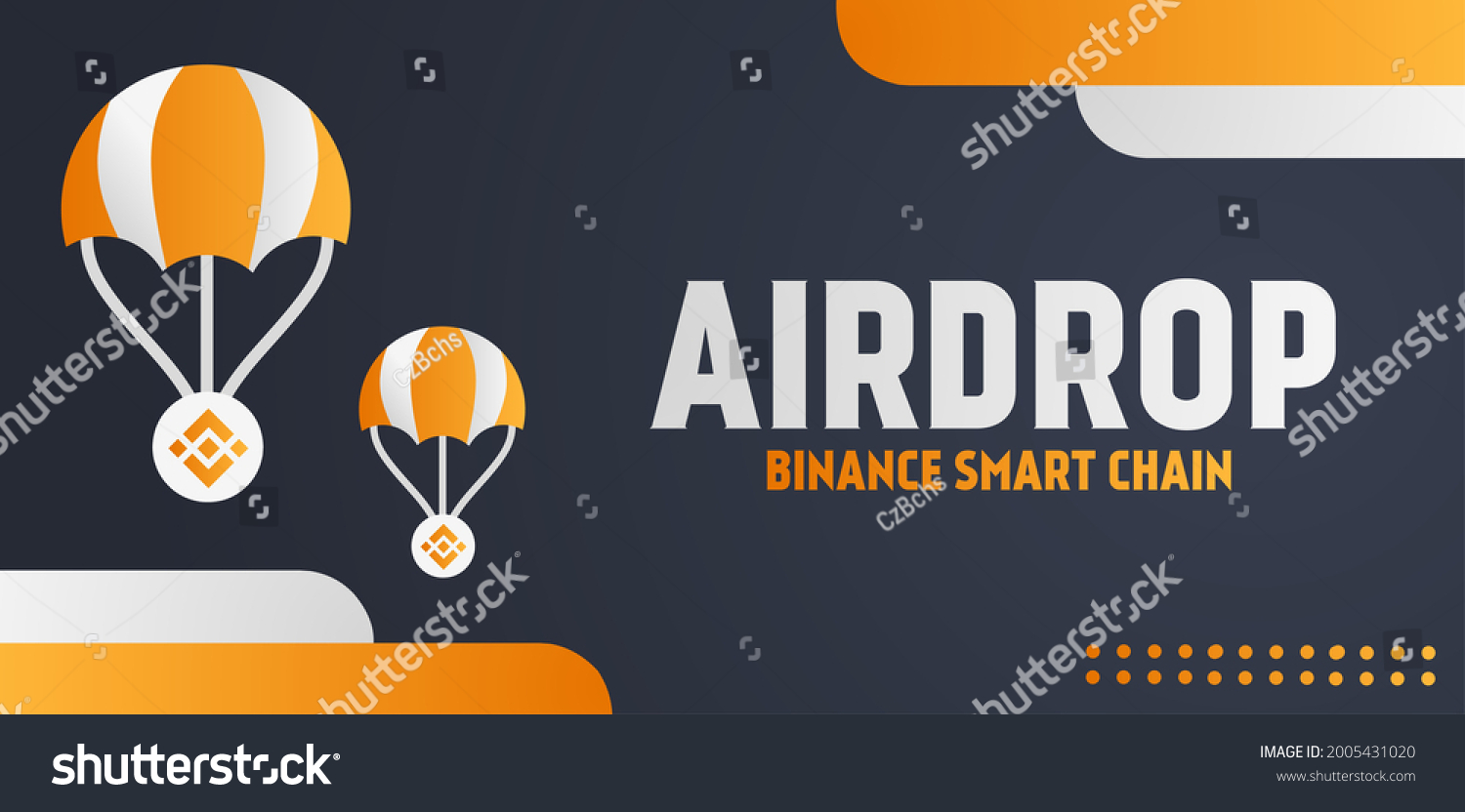 SVG of Cryptocurrency airdrop background, with parachute and logo illustration.  With gradient colors.  flat minimalist design vector eps 10 svg