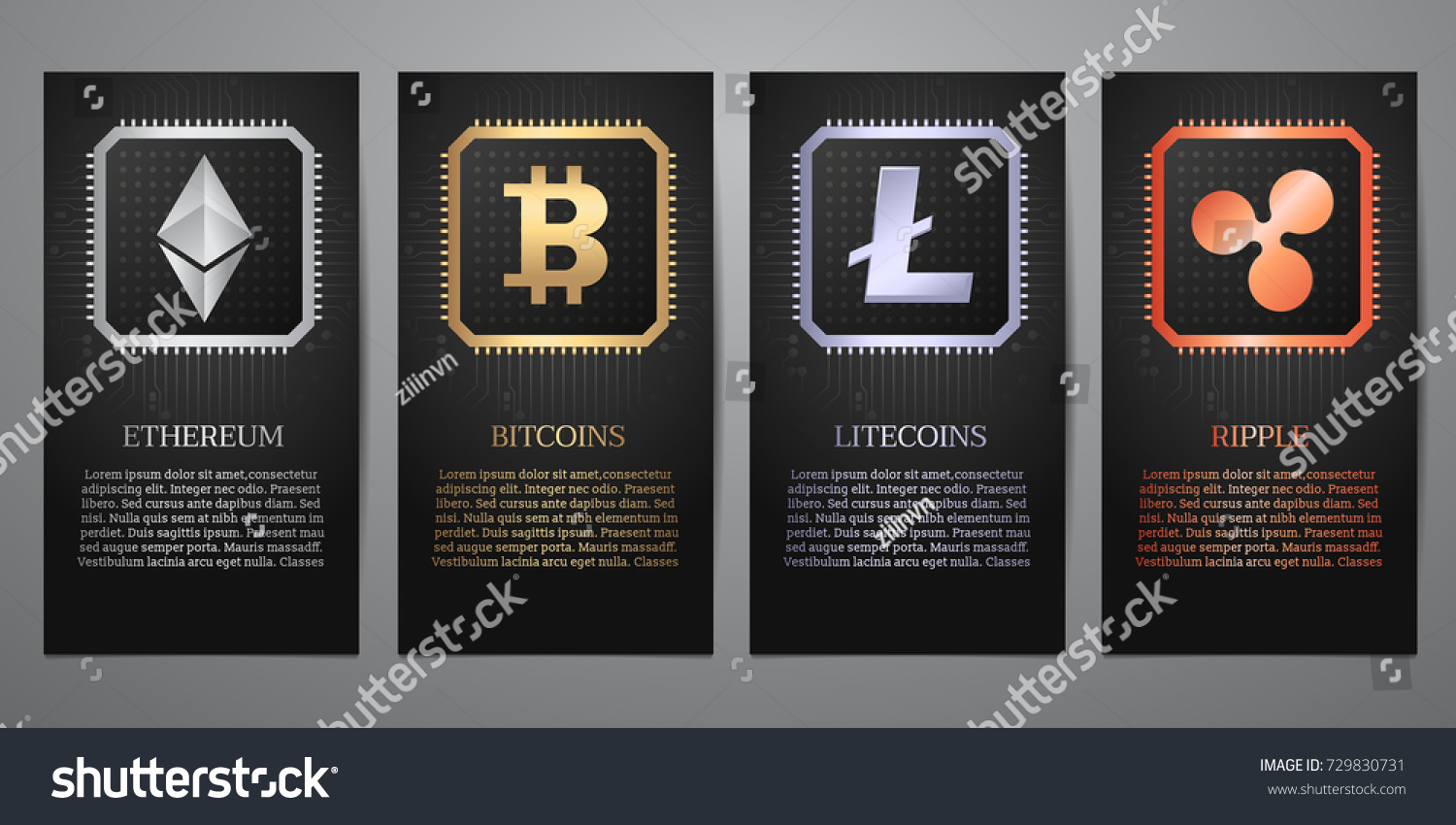 SVG of Cryptocurrency Logo on electric circuit, Black banner, Vector illustration. svg