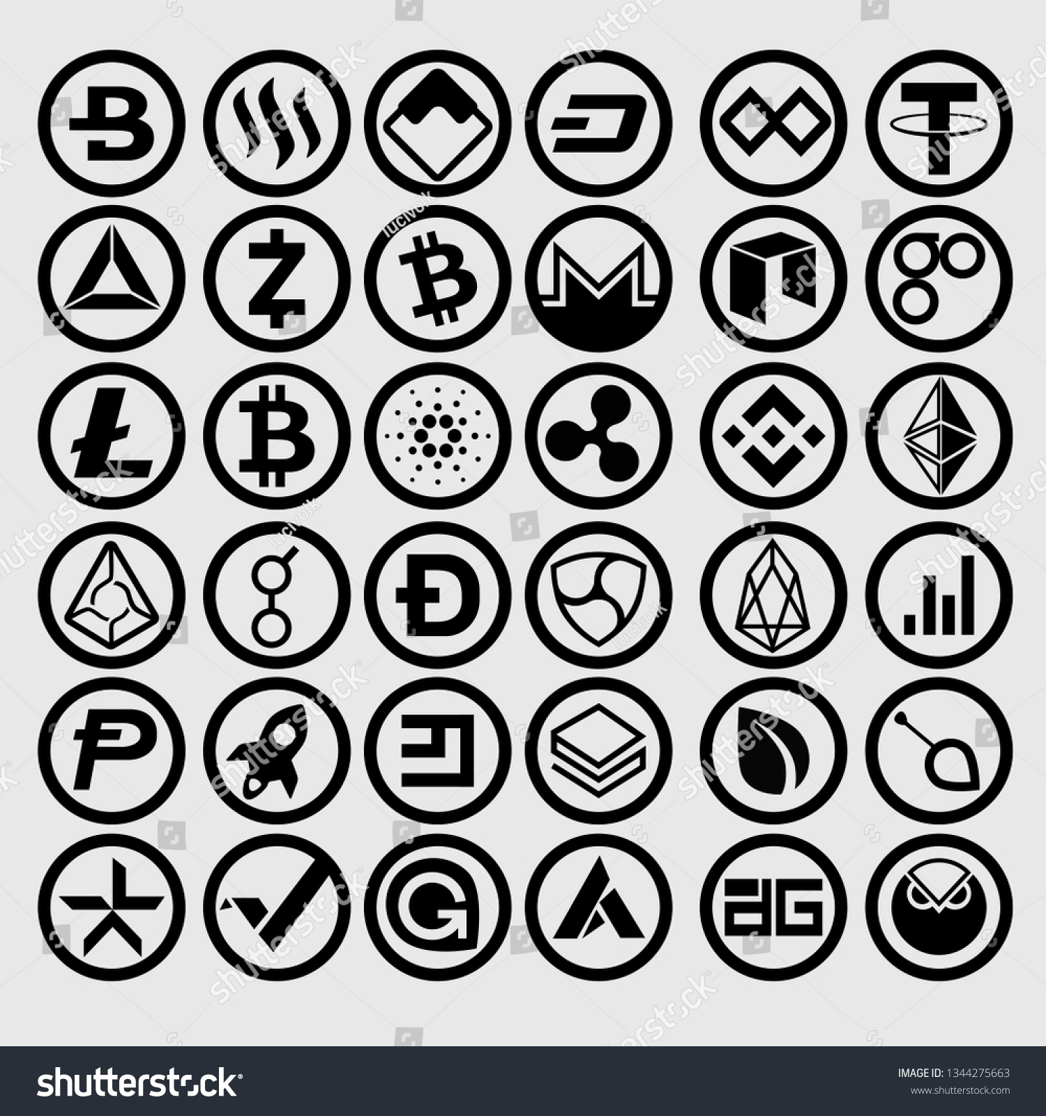 crypto-currencies minimalist logo