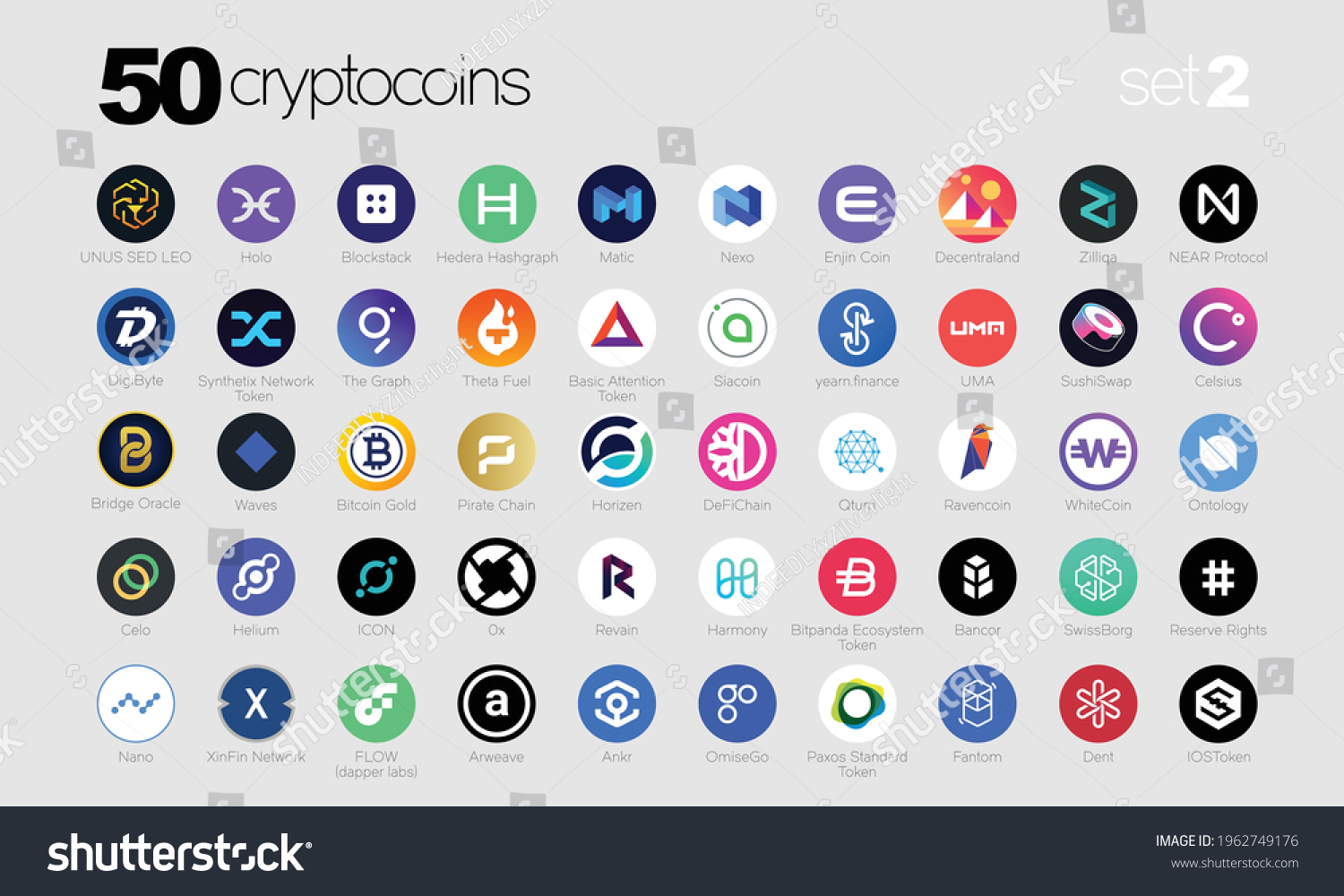 SVG of Cryptocurrency or Crypto coins Logo Set in Market. Vector Files svg